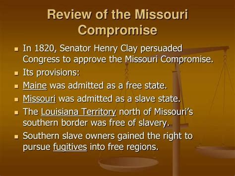 PPT - Review of the Missouri Compromise PowerPoint Presentation - ID:6114548