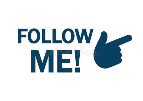 Follow Me Icon with Hand â€“ Vector Stock Vector - Illustration of ...