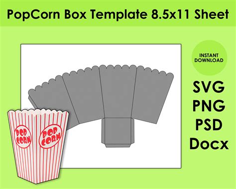 Conciliator Saving equal popcorn box template svg free ignore dash Shrine