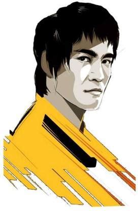 Impression Wall Decor 61 cm Bruce lee Face Wall Sticker Self Adhesive Sticker Price in India ...