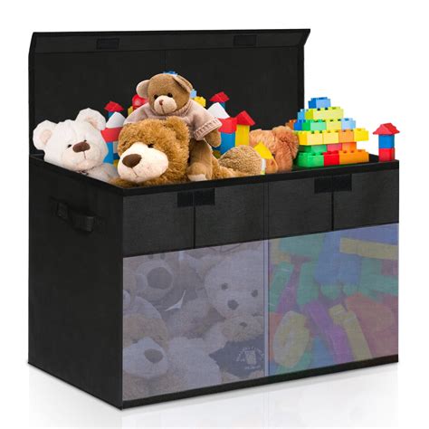 Collapsible Toy Storage Trunk with Clear Window, Toy Storage Chest with ...