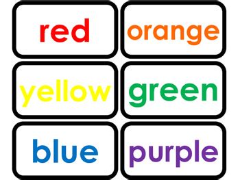 Color Words Printable Word Preschool and Kindergarten Flashcards.