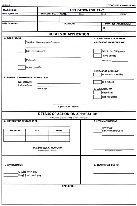 DepEd Guidelines on the Filling of Application for Leave of Absence (CS ...