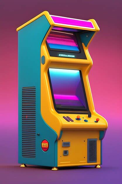 Premium Photo | Arcade machine illustration 80s closeup