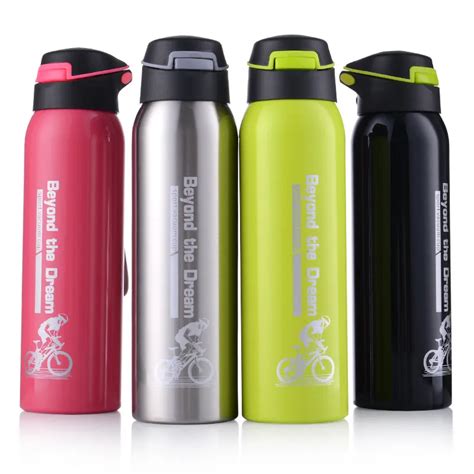 500ml Sport Thermos Water Bottle Thermo Mug Stainless Steel Vacuum Flask Mug With Straw ...