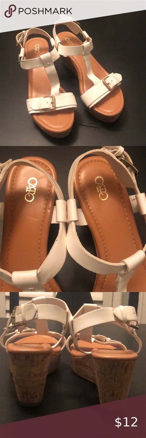 Cato sandals White, size 8 with cute gold buckles Cato Shoes Sandals Cato, Women's Shoes Sandals ...