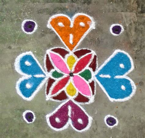 4th Standard Rangoli Design For Kids Easy