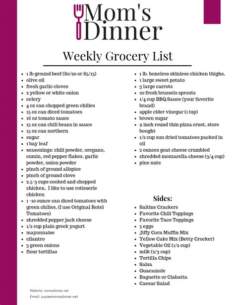 Family Meal Prep Recipes And Grocery List | Deporecipe.co