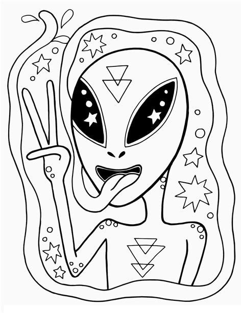 Portrait Of Alien Trippy coloring page - Download, Print or Color Online for Free