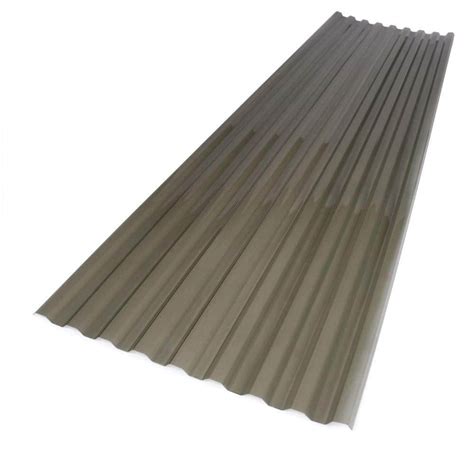 Suntuf 26 in. x 12 ft. Polycarbonate Corrugated Roof Panel in Solar Grey 101931 - The Home Depot