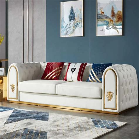 Royal Drawing Room Sofa Set Design With Beautiful Tufted Work.