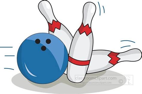 Bowling Clipart-blue bowling ball striking three pins clipart