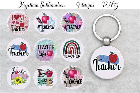 Teacher Keychain Sublimation Graphic by WatercolorColorDream · Creative Fabrica