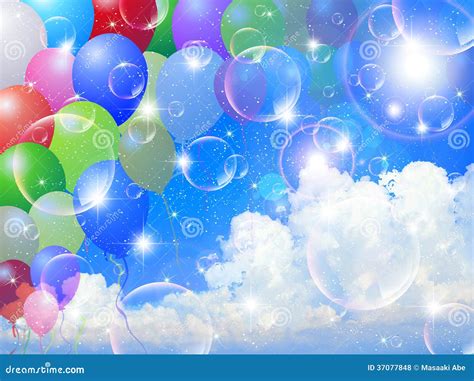 Balloon sky background stock vector. Illustration of floating - 37077848