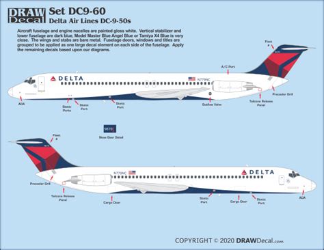 Delta Air Lines DC-9-50s – DRAW Decal