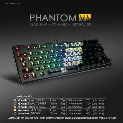 TECWARE PHANTOM ELITE 87 KEYS MODULAR MECHANICAL KEYBOARD | Shopee Malaysia