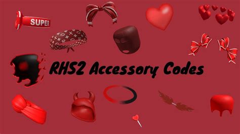 ROBLOX RED ACCESSORIES CODES [Pt.1] for Brookhaven,Bloxburg and Berry avenue||Elsie codes | Red ...