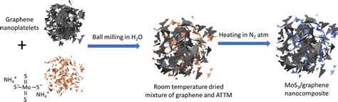 Schematic representation of synthesis of MoS2/graphene composite ...