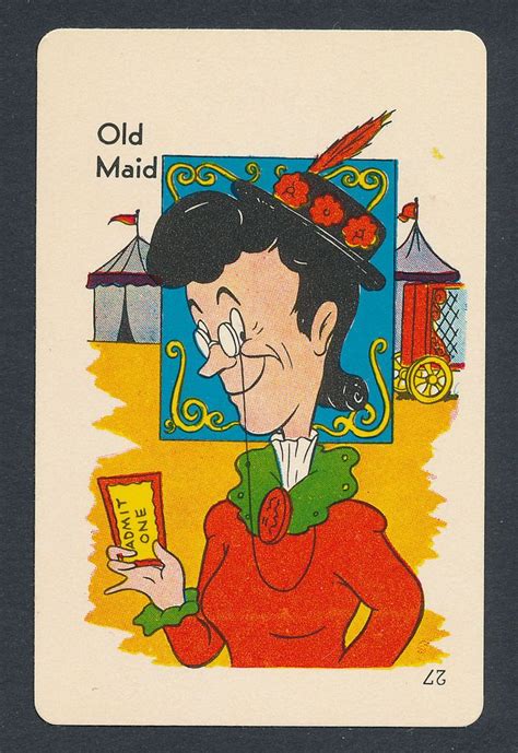 Old Maid card from 1959 Old Maid Circus Edition game - 1 card | Vintage playing cards, Childrens ...