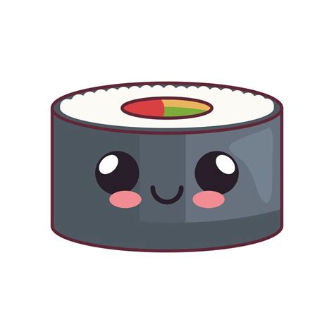 sushi roll kawaii 5376339 Vector Art at Vecteezy