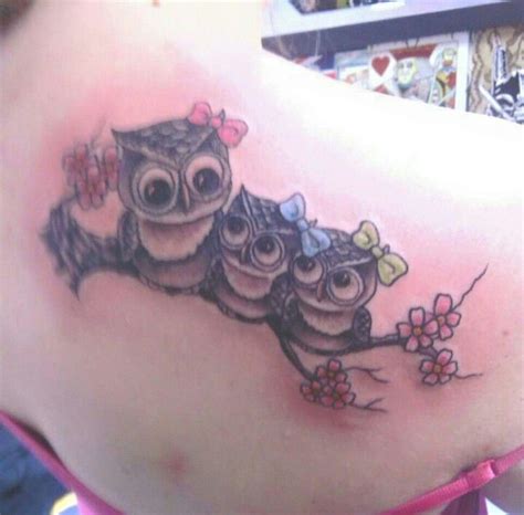 Mother/children tat | Tattoos for daughters, Baby owl tattoos, Baby tattoos