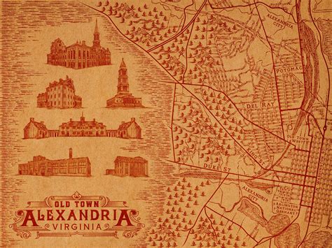 Map of Old Town Alexandria, Virginia. | Old town alexandria, Map ...