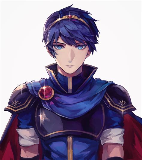 Download Knight Blue Hair Cape Blue Eyes Armor Marth (Fire Emblem) Video Game Fire Emblem Art