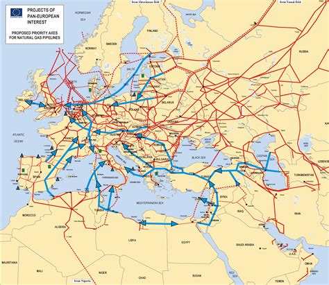 Natural Gas Pipeline Map Europe