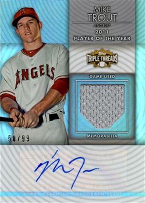 2012 Topps Triple Threads Mike Trout Autograph Jersey Baseball Card