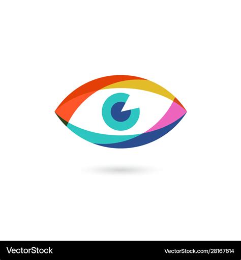 Colorful eye or eyeball icon Royalty Free Vector Image