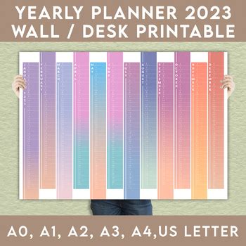 2023 Wall Calendar, Large Calendar, Desk Calendar, Yearly Calendar. Printable