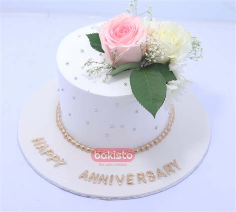 Golden Flowers Anniversary Cake-Heart cake-Love cake-Flower cake-