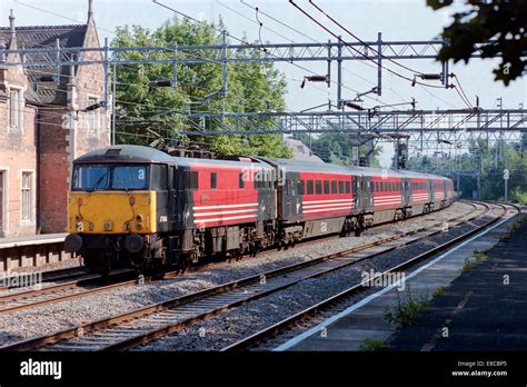 virgin trains electric locomotive class 87 number 87004 britannia on a passenger service england ...