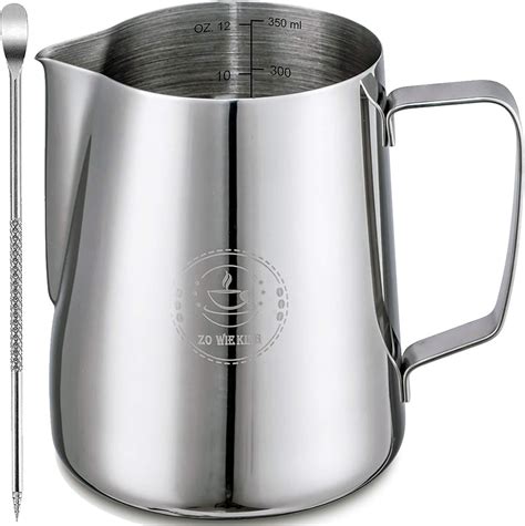 Amazon.com: Milk Frothing Pitcher 12oz,Espresso Steaming Pitcher 12oz ...