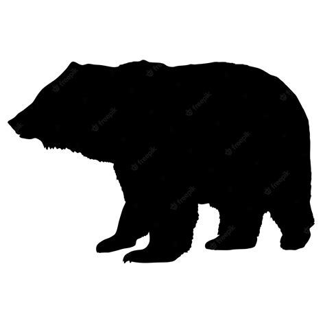 Premium Vector | Silhouette brown bear on a white background