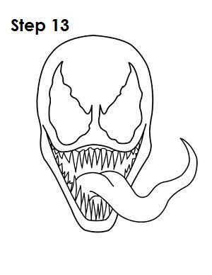 How to Draw Venom Step 13 | How to draw venom, Spiderman drawing, Venom art