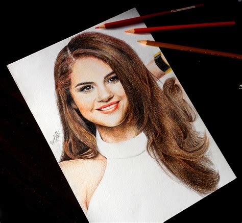 Colored Pencil Drawing of Selena Gomez by Basudha Roy Colored Pencil Drawing, Pencil Drawings ...