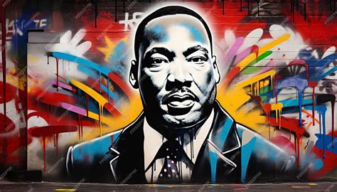 Premium AI Image | Martin Luther king graffiti style art street wear