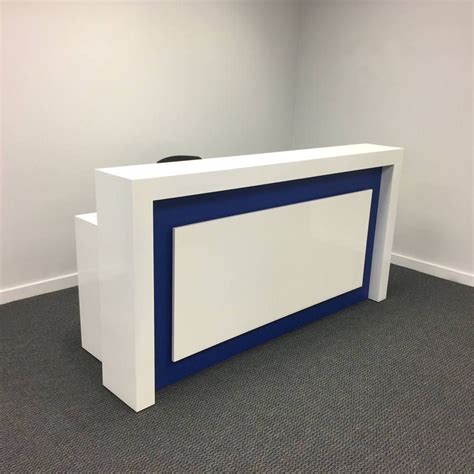 New York Modern Reception Desk in White Gloss | Modern reception desk, Office reception table ...