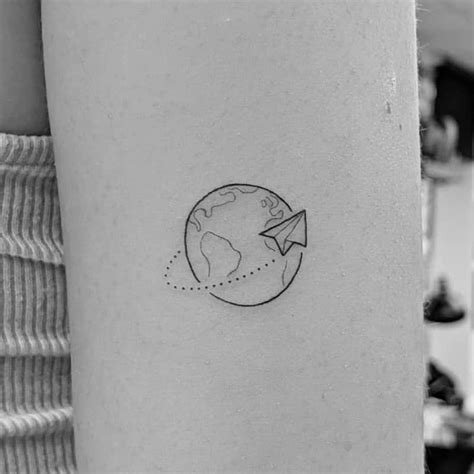 Globe Outline Tattoo