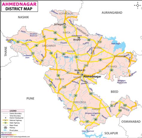 Ahmednagar District Map