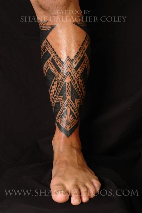 MAORI POLYNESIAN TATTOO: Samoan Calf Tattoo