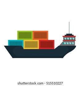 Cargo Ship Silhouette Icon Stock Vector (Royalty Free) 515510227 ...