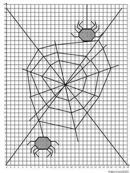 Halloween Activities: Coordinate Graphing Mystery Picture "Spidey"