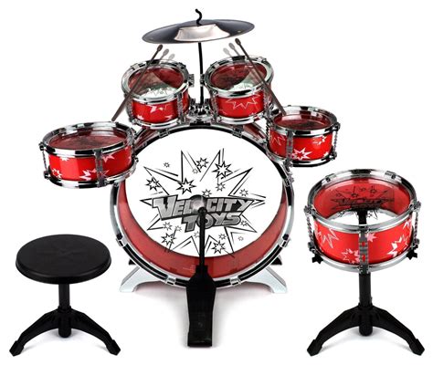 Toy Drum Set for Children 11 Piece Kid's Musical Instrument Drum ...