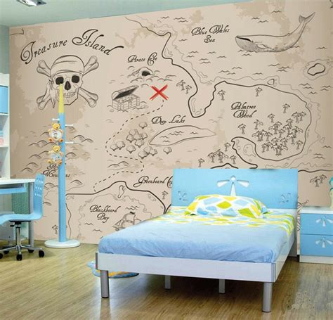 Pirate Treasure Map Wallpaper Wall Mural Photo Bedroom - Etsy Canada