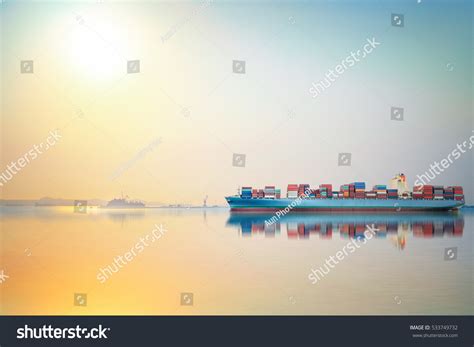 International Container Cargo Ship Ocean Sunset Stock Photo 533749732 | Shutterstock