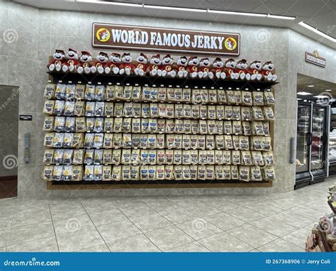 Buc-ee`s World Famous Jerky on a Shelf at the St. Augustine, Florida Location Editorial Photo ...