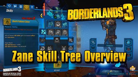 Borderlands 3 - Zane Skill Tree Overview - YouTube