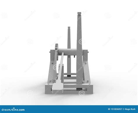 3d Rendering of a Leonardo Da Vinci Catapult in White Background Stock ...